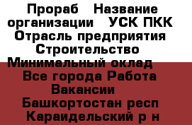 Прораб › Название организации ­ УСК ПКК › Отрасль предприятия ­ Строительство › Минимальный оклад ­ 1 - Все города Работа » Вакансии   . Башкортостан респ.,Караидельский р-н